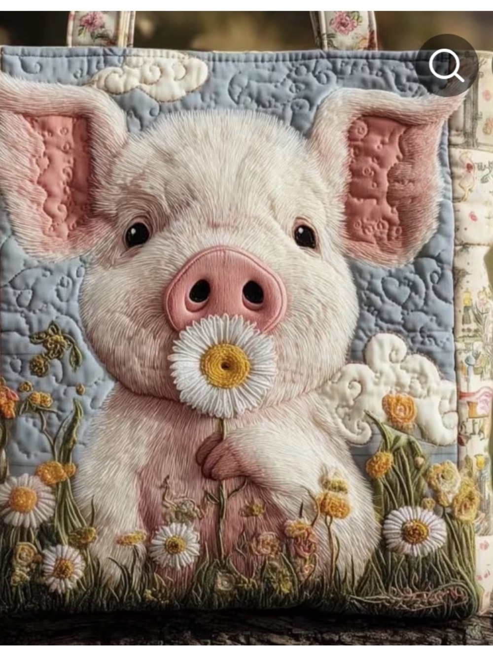 Emu Pink Piglet Floral Quilted Tote